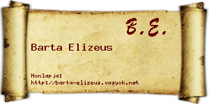 Barta Elizeus névjegykártya